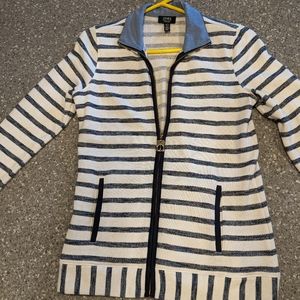 Women's Jones New York Front Zip Collared Sweatshirt. Size small